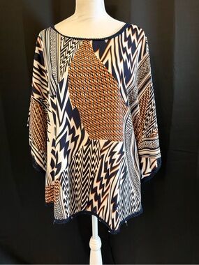 Navy & Orange Denver Bronco’s women’s blouse